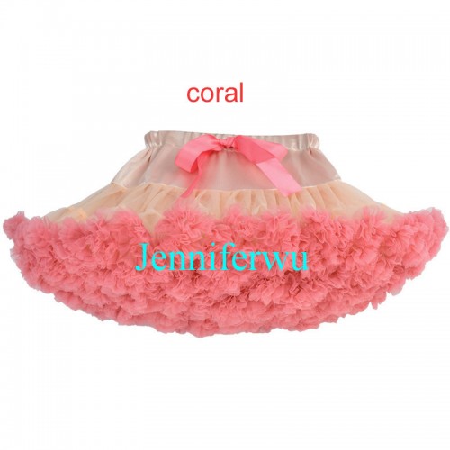 Adult /infant/girl/baby/toddler/kid Tutu Fluffy Party Skirt Soft Princess Ballet Pettiskirt Women's Dancewear coral